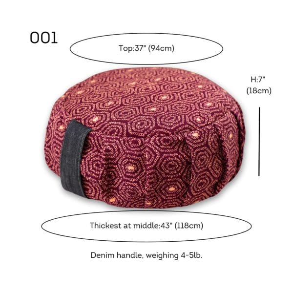 Zafu, Meditation Cushion, Filled with Buckwheat Hull